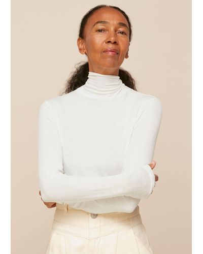 Whistles Essential Polo Neck - Natural