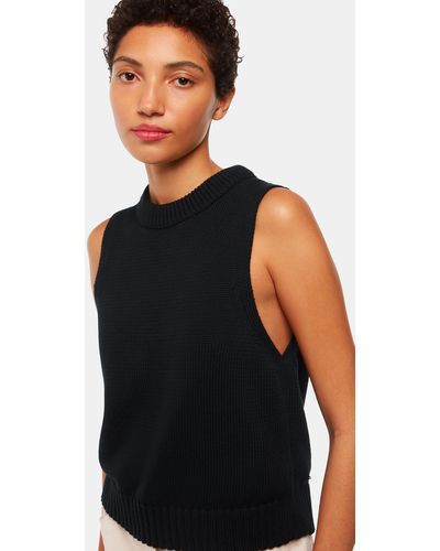 Whistles Indie Rib Detail Tank - Black