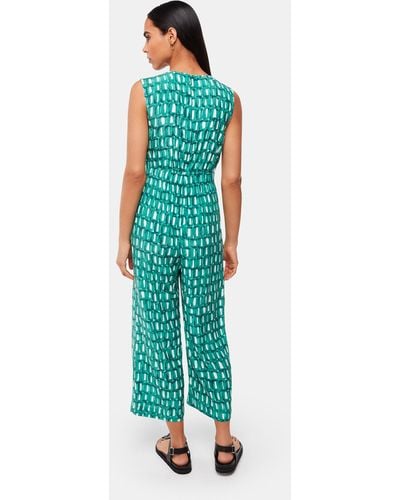 Whistles Petite Linked Smudge Lorna Jumpsuit - Green