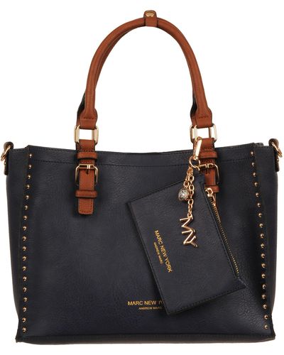 Wilsons Leather Marc New York Ava 3-in-1 Faux-leather Tote - Blue