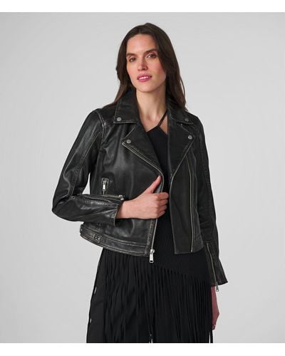 Wilsons Leather Jessica Moto Jacket - Black