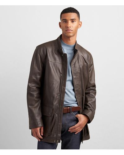Wilsons Leather Genuine Leather Car Coat - Brown