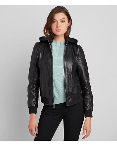 Wilsons Leather Kendall Hooded Jacket - Black