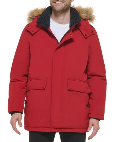 Wilsons Leather Faux Fur Parka - Red