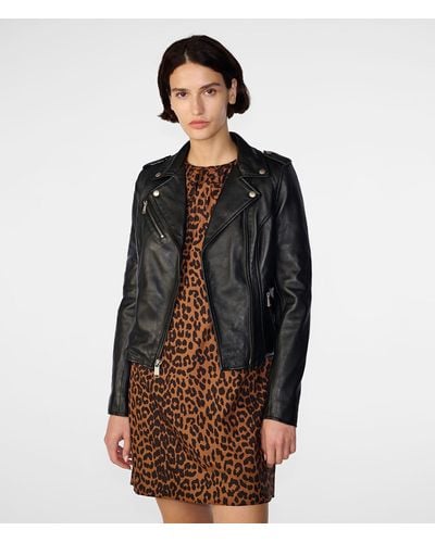 Wilsons Leather Madeline Asymmetrical Leather Jacket - Black