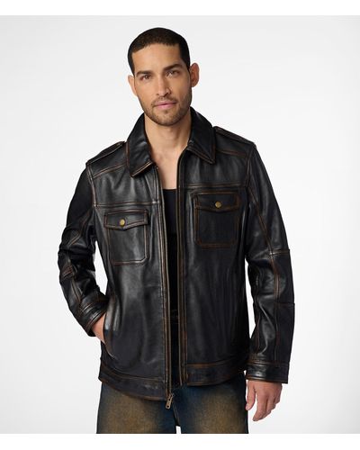 Wilsons Leather Matthew Genuine Leather Jacket - Black