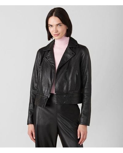 Wilsons Leather Denise Moto Jacket With Zip Hem - Black