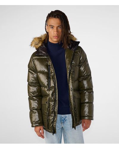 Wilsons Leather Faux Fur Hooded Puffer - Brown