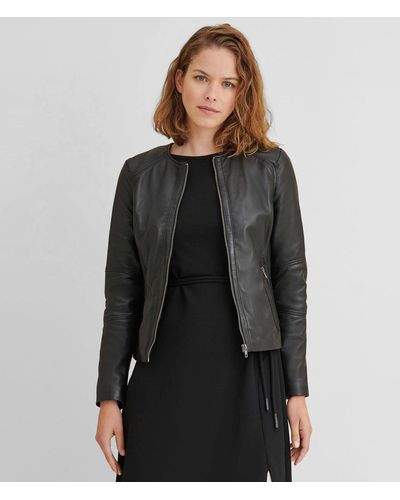 Wilsons Leather Leather Jacket With Side Stitching - Black