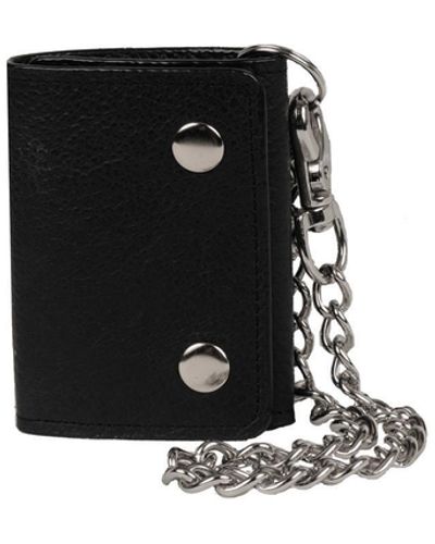 Wilsons Leather Double Snap Leather Cycle Wallet With Chain - Black