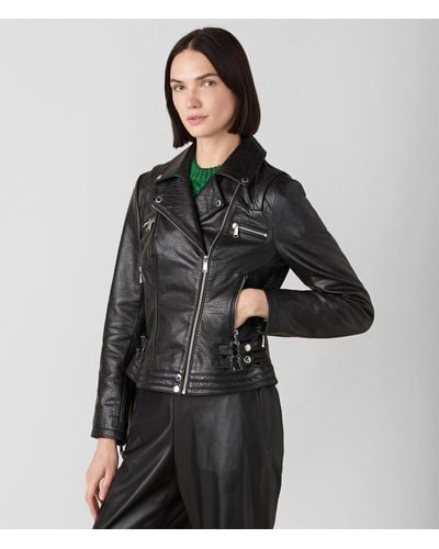 Wilsons Leather Brandy Bubble Moto Jacket - Black
