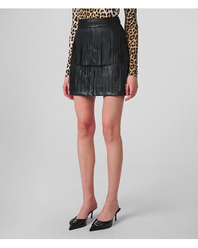 Wilsons Leather Fringe Mini Skirt - Black