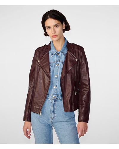 Wilsons Leather Monica Asymmetrical Leather Jacket - Black