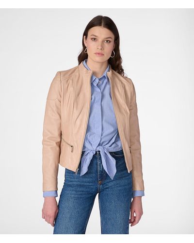 Wilsons Leather Amy Genuine Leather Jacket - Natural
