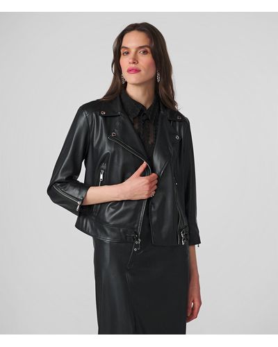 Wilsons Leather Demi Moto With Silver Trims - Black
