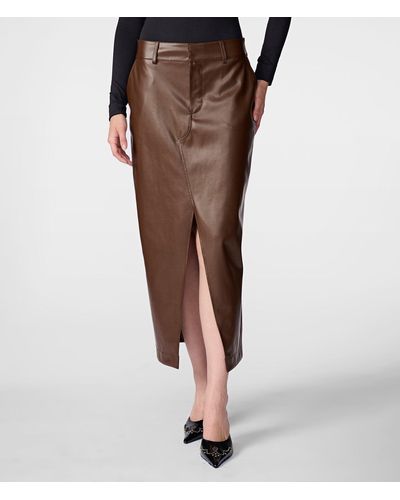 Wilsons Leather Faux Leather Skirt - Brown