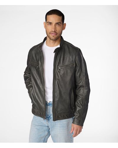 Wilsons Leather Brent Leather Moto Jacket - Gray