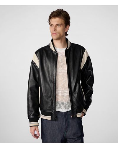 Wilsons Leather Sam Leather Varsity Jacket - Black