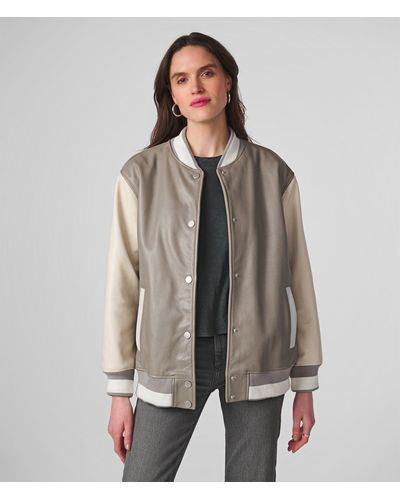 Wilsons Leather Amber Oversized Varsity Jacket - Gray
