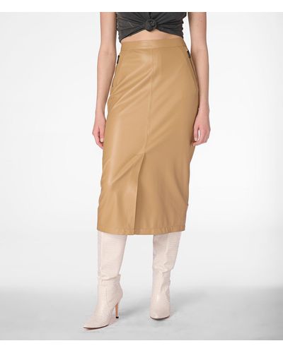Wilsons Leather Faux Leather Skirt - Natural