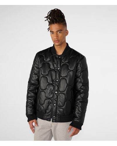 Wilsons Leather Light Weight Quitled Puffer Bomber - Black