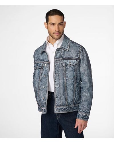 Wilsons Leather Chase Leather Jean Jacket - Blue
