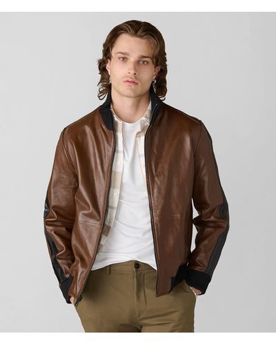 Wilsons Leather Thomas Bomber Leather Jacket - Brown