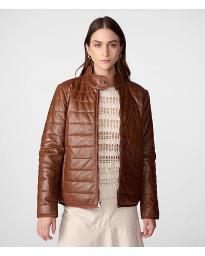 Wilsons Leather Katrina Leather Packable Puffer Jacket - Brown