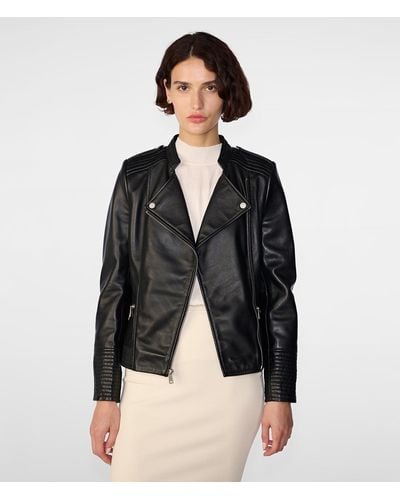 Wilsons Leather Monica Asymmetrical Leather Jacket - Black