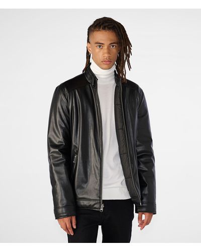 Wilsons Leather Faux Leather Reversible Puffer Jacket - Black