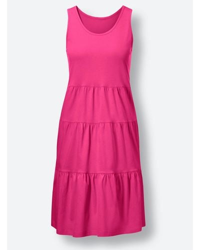 feel good Sommerkleid mit Stufenrock - Pink