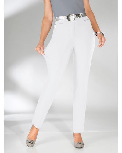 Stehmann Comfort line Stretch-Hose mit Zier-Taschen vorne - Weiß