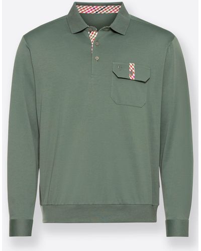 Hajo Langarm-Poloshirt - Grün
