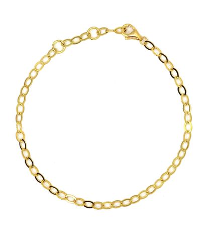 VicStoneNYC Fine Jewelry Dainty Oval Chain Bracelet - Metallic