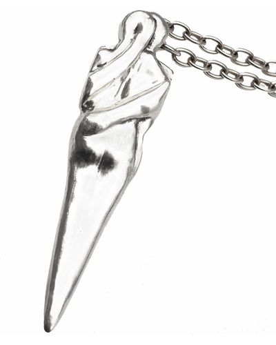 AmatoStyle Just Love Pendant Necklace On Long Link Chain - Metallic