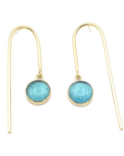 Lala Salama Glass Earrings - Blue