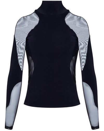 Balletto Athleisure Couture Tulle Fluity Long Sleeved Blouse Nero - Blue