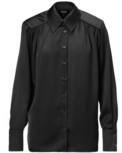 BLUZAT Shirt With Gathered Detailing - Black