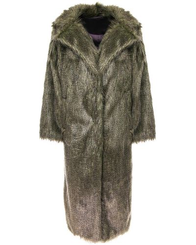 Silvia Serban Long Hair Fur Coat/vest - Green