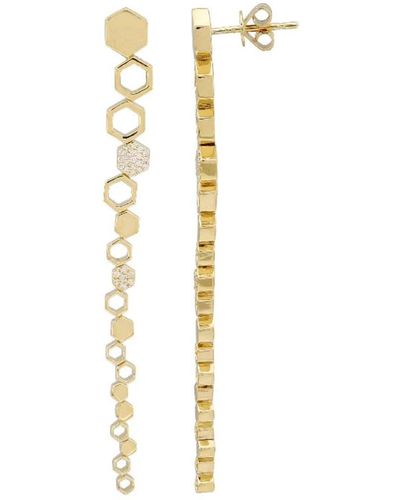 770 Fine Jewelry Honeycomb Diamond Earrings - Metallic
