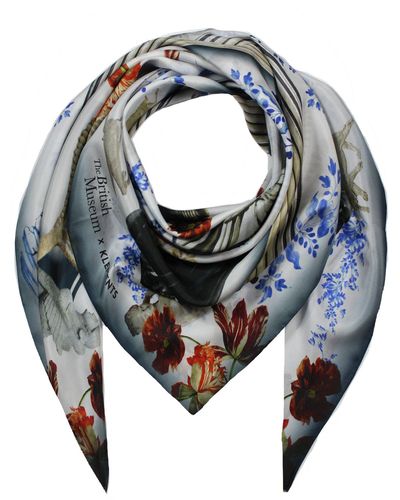Klements British Museum Giant Silk Scarf - Blue