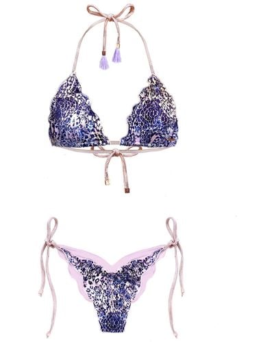 ELIN RITTER IBIZA Lilac Rose Animal Print Recycled Bikini Gio Sarita - Purple