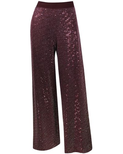 Me & Thee Kinship Burgundy Sequin Trouser - Red