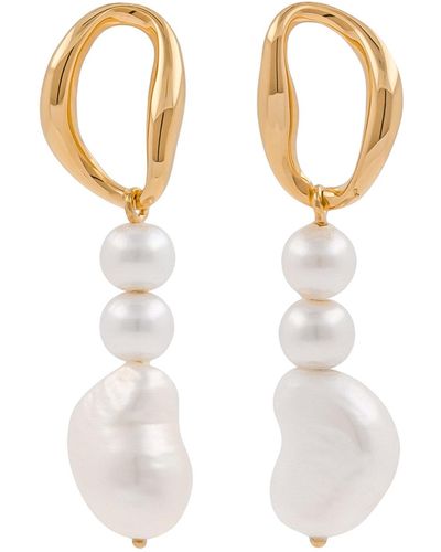 Cote Cache Hyades Freshwater Pearl Earrings - White