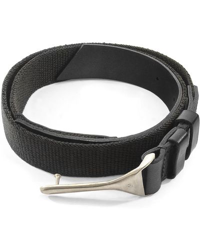 Anchor and Crew Elastic Signature Dunluce Leather & Nickel Belt - Gray