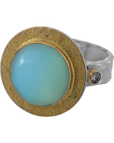 Emma Chapman Jewels Bon Bon Chalcedony Diamond Ring - Blue