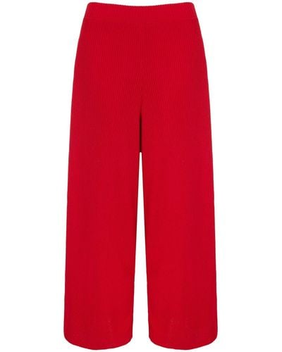 Cara & The Sky Martha Wide Leg Knitted Pants Co-ord - Red
