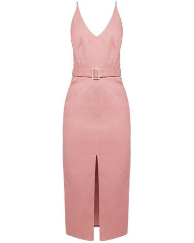 UNDRESS Alberta Pink Denim Classy Midi Dress