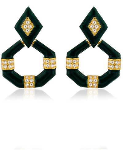Milou Jewelry Dark Geometric Drop Earrings - Black