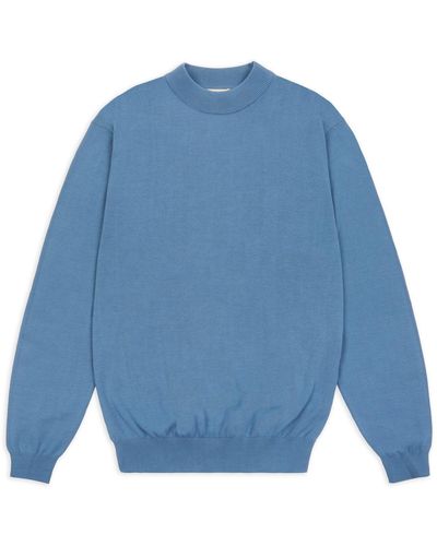 Burrows and Hare Mock Turtle Neck - Blue